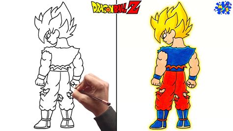 How To Draw Goku Super Saiyan Full Body // Easy Drawing Guides.